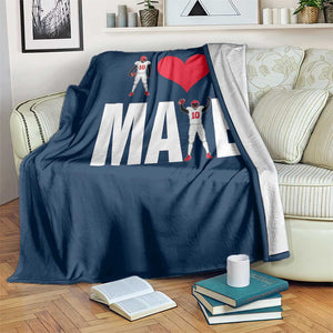 I Love Maye Red Heart Throw Blanket Football Fan Celebration TS02 Print Your Wear