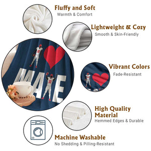 I Love Maye Red Heart Throw Blanket Football Fan Celebration TS02 Print Your Wear