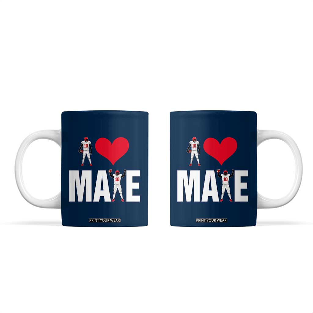I Love Maye Red Heart Coffee Mug Football Fan Celebration TS02 Navy Print Your Wear