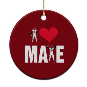 I Love Maye Red Heart Ceramic Ornament Football Fan Celebration TS02 1pc Red Print Your Wear