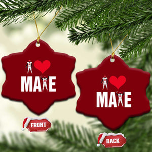 I Love Maye Red Heart Ceramic Ornament Football Fan Celebration TS02 Print Your Wear