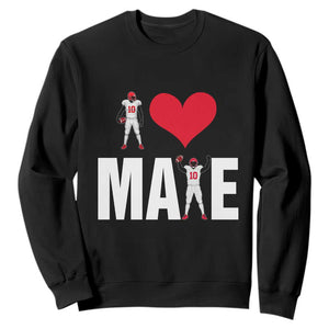 I Love Maye Red Heart Sweatshirt Football Fan Celebration TS02 Black Print Your Wear