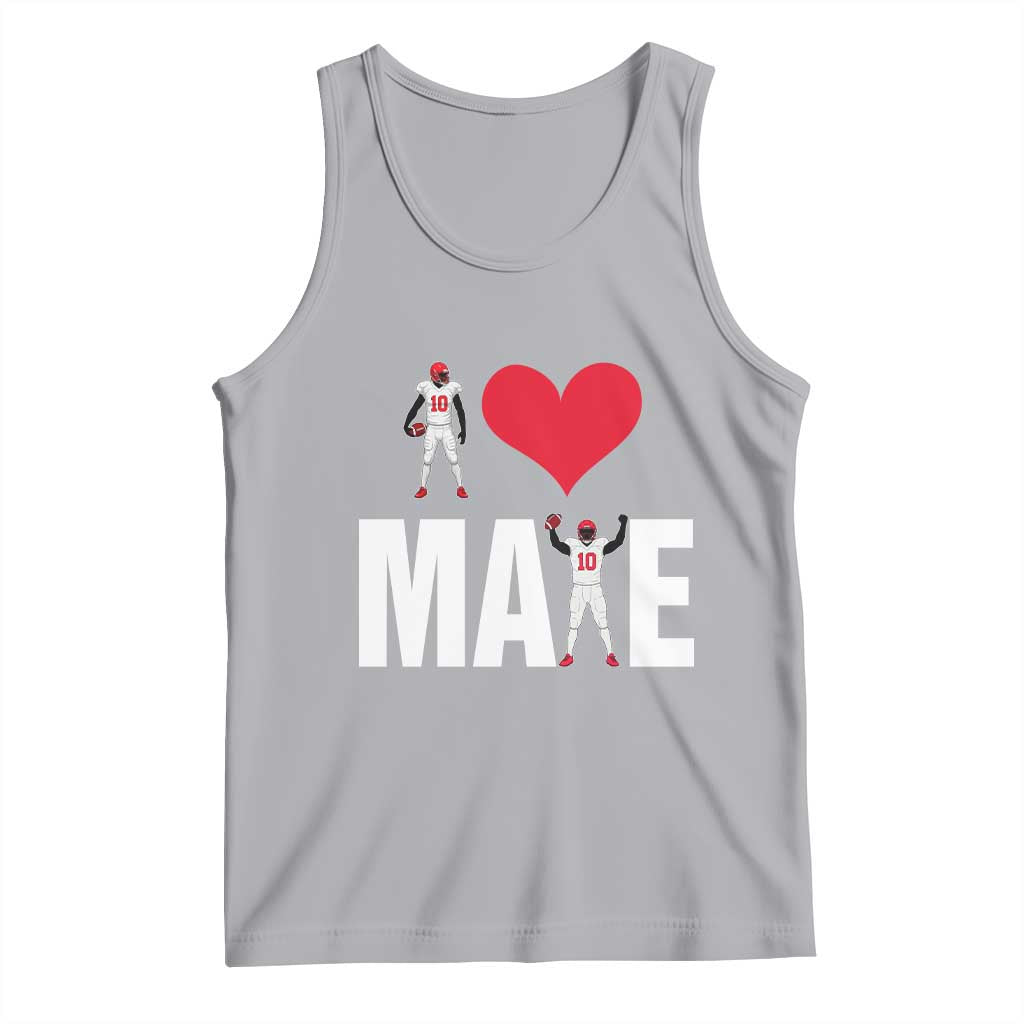 I Love Maye Red Heart Tank Top Football Fan Celebration TS02 Athletic Heather Print Your Wear