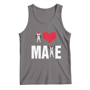 I Love Maye Red Heart Tank Top Football Fan Celebration TS02 Deep Heather Print Your Wear