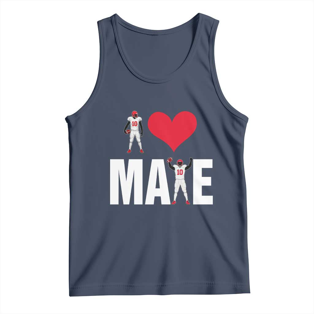 I Love Maye Red Heart Tank Top Football Fan Celebration TS02 Navy Print Your Wear