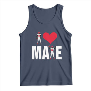 I Love Maye Red Heart Tank Top Football Fan Celebration TS02 Navy Print Your Wear