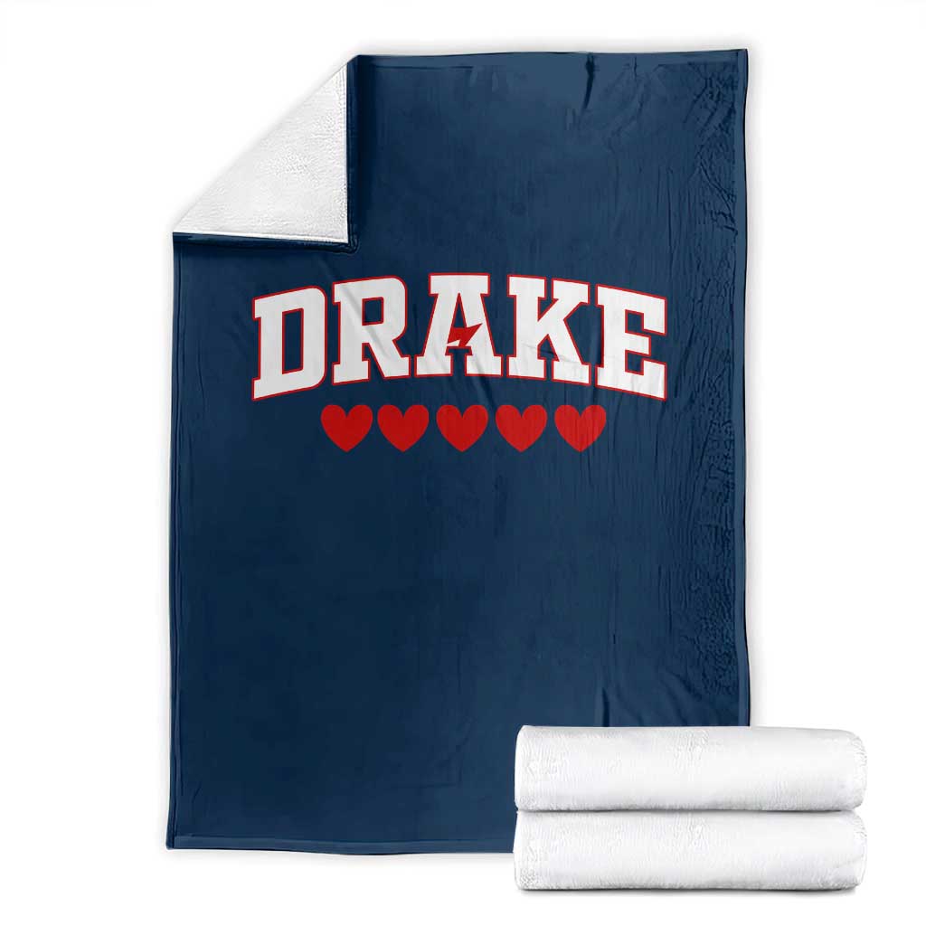 I Heart Drake Red Love Hearts Throw Blanket Football Fan Celebration TS02 Navy Print Your Wear