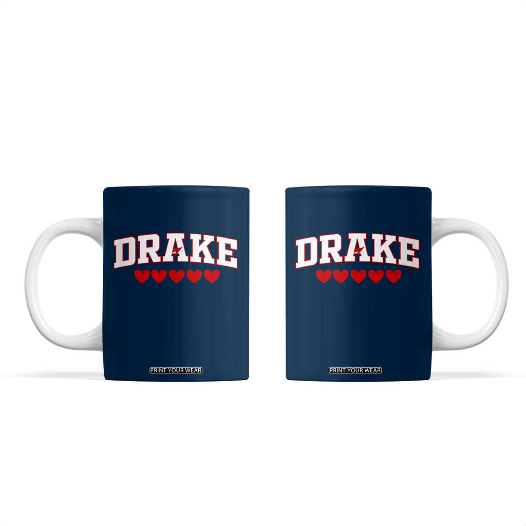 I Heart Drake Red Love Hearts Coffee Mug Football Fan Celebration TS02 Navy Print Your Wear