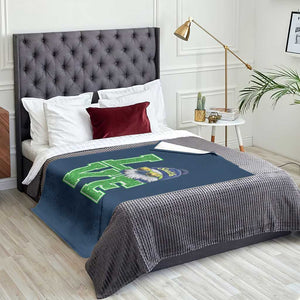 Seattle LOVE Hawk Graphic Throw Blanket Blue and Green Game Day Sports Fan TS02 Print Your Wear