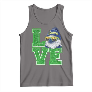 Seattle LOVE Hawk Graphic Tank Top Blue and Green Game Day Sports Fan TS02 Deep Heather Print Your Wear
