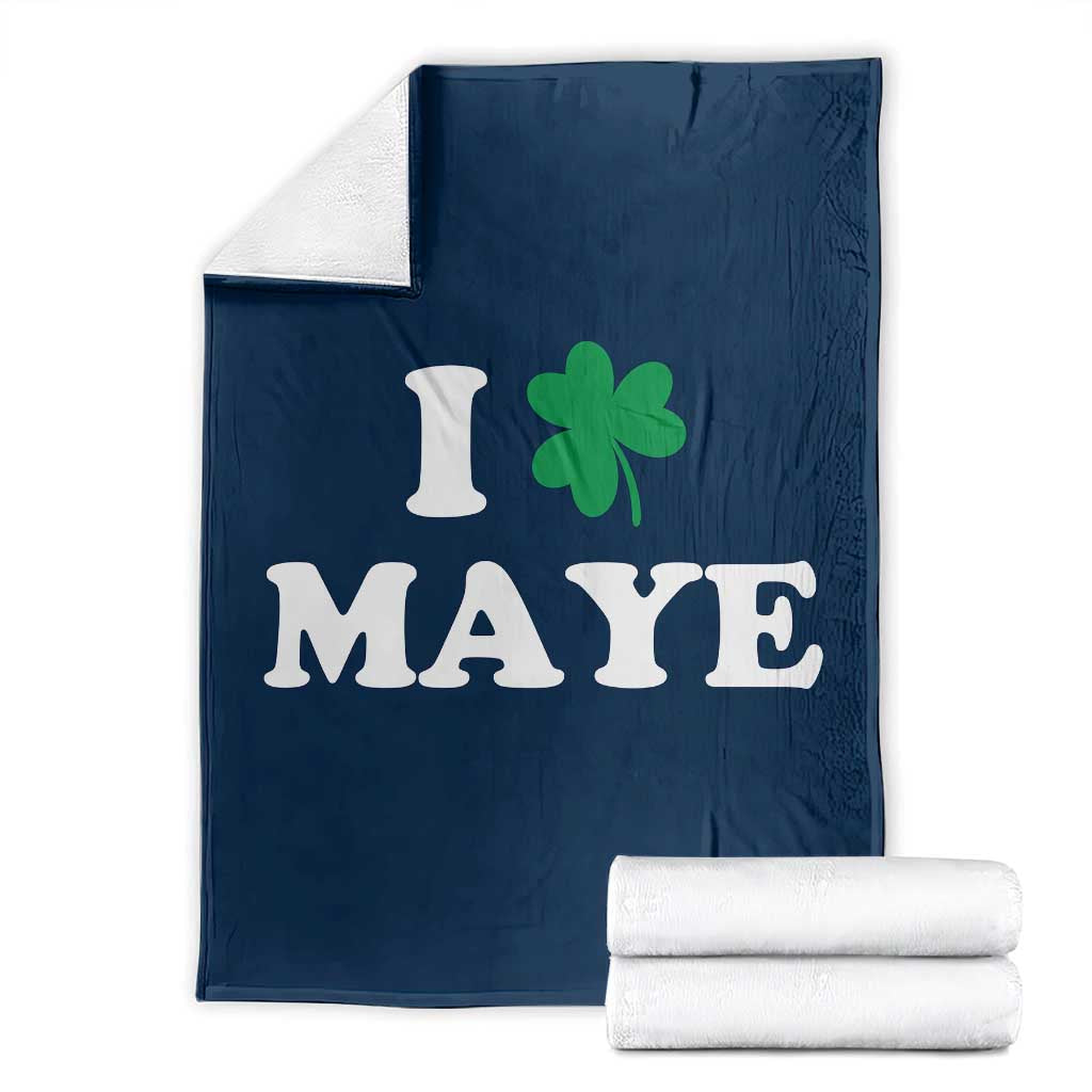 I Shamrock Maye Throw Blanket St. Patrick’s Day Sports Fan Irish Twist TS02 Navy Print Your Wear