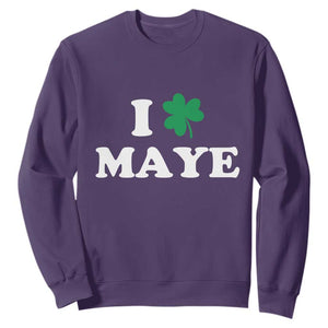 I Shamrock Maye Sweatshirt St. Patrick’s Day Sports Fan Irish Twist TS02 Purple Print Your Wear