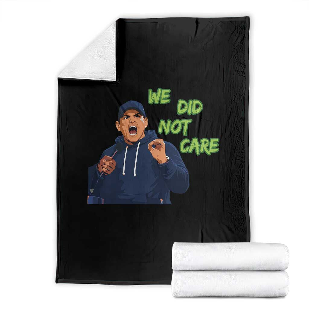 We Did Not Care Funny Hype Coach Throw Blanket Blunt Post-Game Comment TS02 Black Print Your Wear