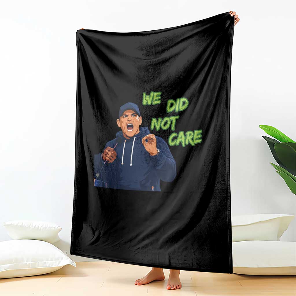We Did Not Care Funny Hype Coach Throw Blanket Blunt Post-Game Comment TS02 Print Your Wear