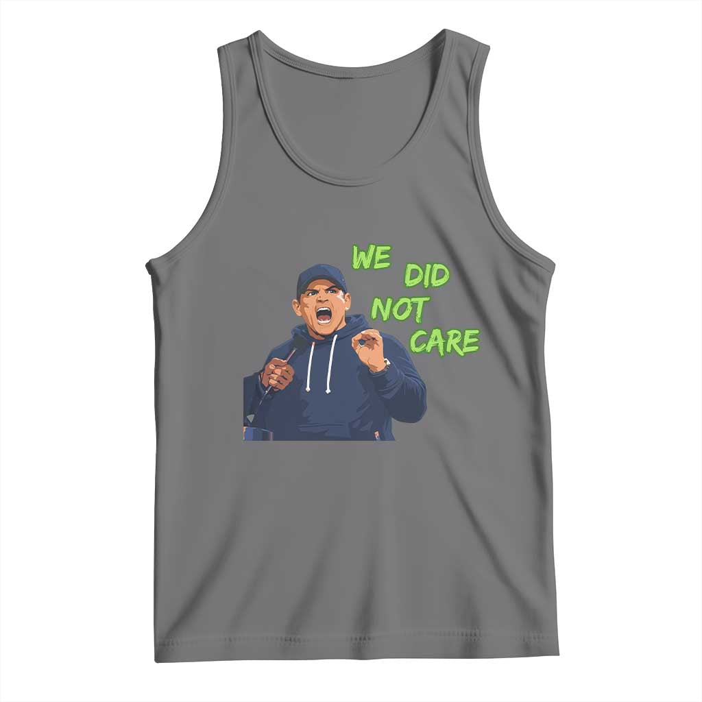 We Did Not Care Funny Hype Coach Tank Top Blunt Post-Game Comment TS02 Black Heather Print Your Wear