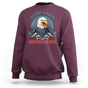 American Eagle Sweatshirt Caw Caw Motherfucker TS02 Maroon Print Your Wear