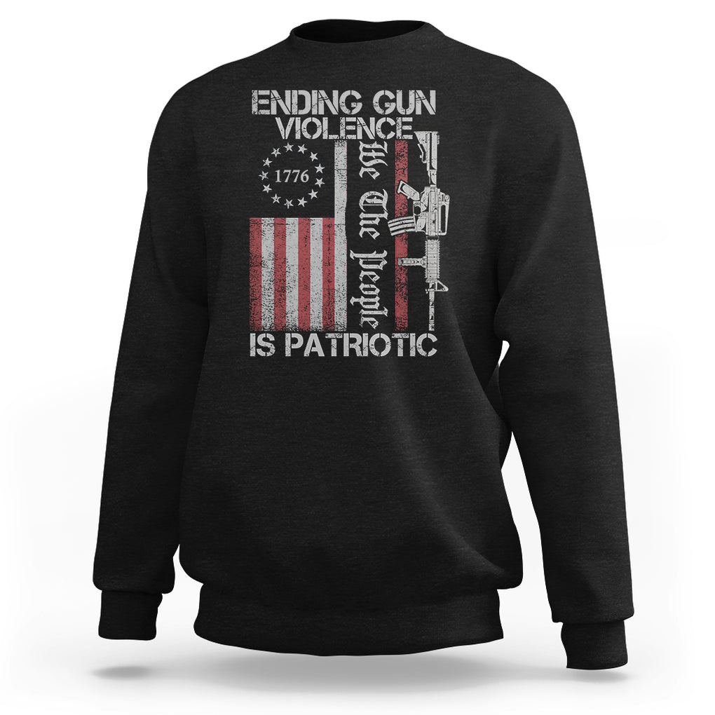 Ending Gun Violence We The People Is Patriotic Sweatshirt TS02 Dark Heather Printyourwear