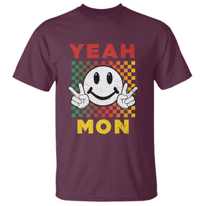 Yeah Mon Funny Caribbean Jamaican No Problem Jamaica Reggae T Shirt TS02 Maroon Printyourwear