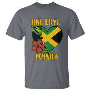 One Love Jamaica Flag Jamaican Caribbean Love Jamaica Reggae T Shirt TS02 Charcoal Printyourwear