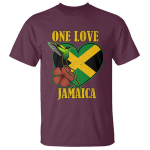 One Love Jamaica Flag Jamaican Caribbean Love Jamaica Reggae T Shirt TS02 Maroon Printyourwear