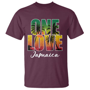 One Love Jamaica Jamaican Caribbean Vacation Jamaica Reggae T Shirt TS02 Maroon Printyourwear