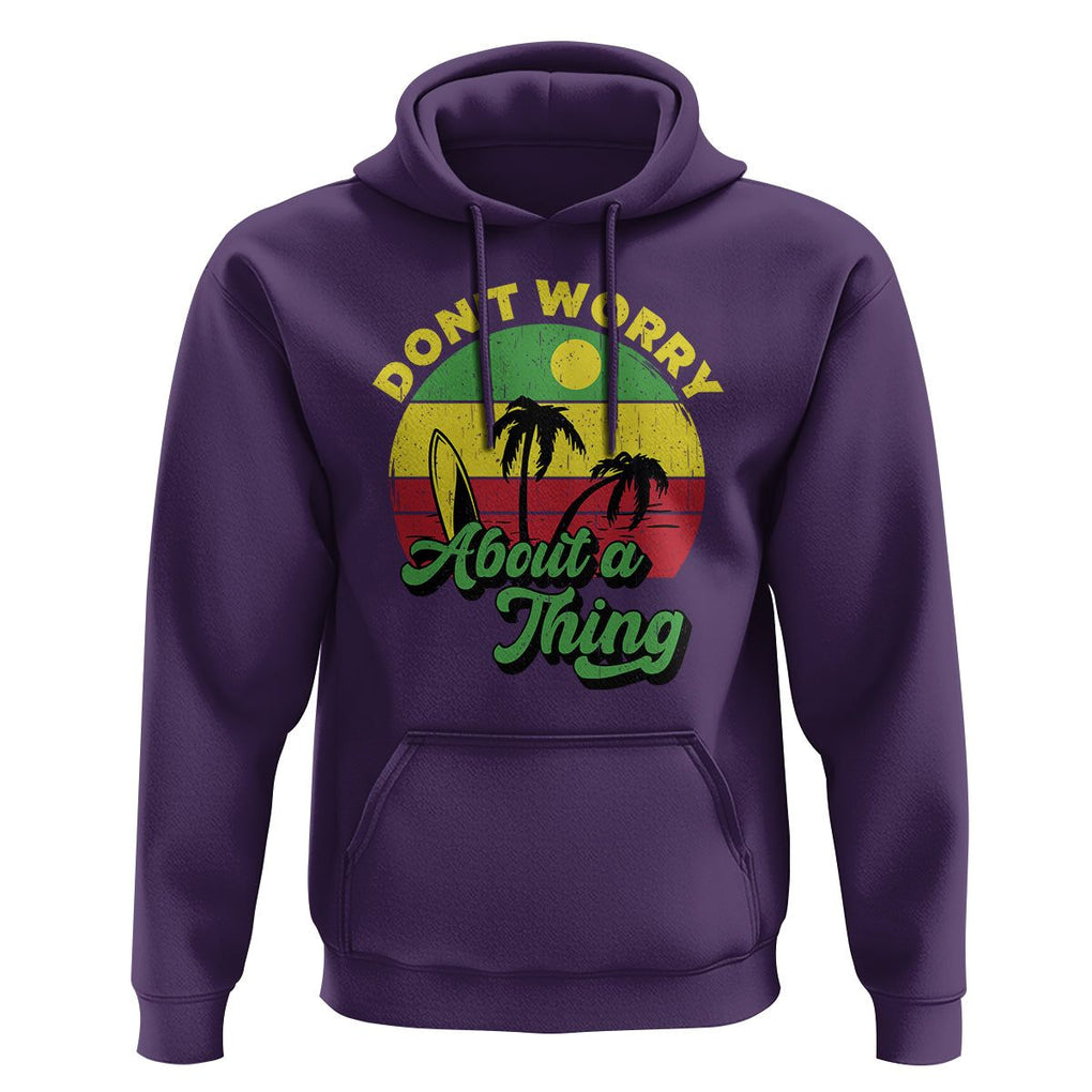 Don't Worry About A Thing Retro Caribbean Jamaica Reggae Hoodie TS02 Purple Print Your Wear