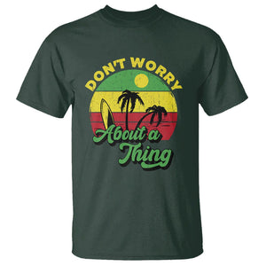 Don't Worry About A Thing Retro Caribbean Jamaica Reggae T Shirt TS02 Dark Forest Green Printyourwear