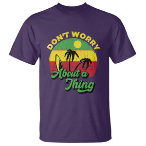 Don't Worry About A Thing Retro Caribbean Jamaica Reggae T Shirt TS02 Purple Printyourwear