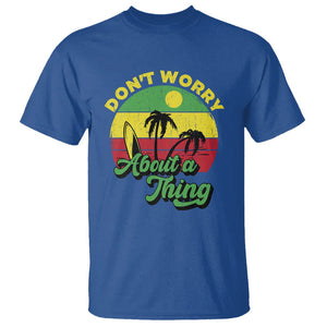 Don't Worry About A Thing Retro Caribbean Jamaica Reggae T Shirt TS02 Royal Blue Printyourwear