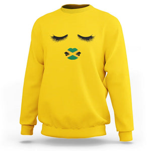 Jamaican Black Girls Eyelashes Lips Jamaica Flag Womens Sweatshirt TS02 Daisy Print Your Wear
