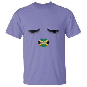 Jamaican Black Girls Eyelashes Lips Jamaica Flag Womens T Shirt TS02 Violet Printyourwear