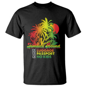 Jamaica Travel Luggage Passport No Kids Jamaican Reggae T Shirt TS02 Black Printyourwear