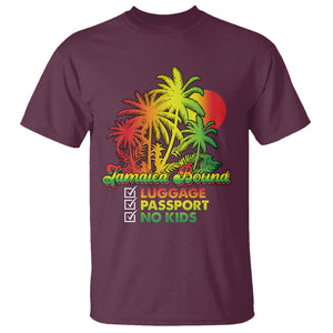 Jamaica Travel Luggage Passport No Kids Jamaican Reggae T Shirt TS02 Maroon Printyourwear