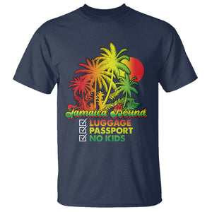 Jamaica Travel Luggage Passport No Kids Jamaican Reggae T Shirt TS02 Navy Printyourwear