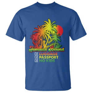 Jamaica Travel Luggage Passport No Kids Jamaican Reggae T Shirt TS02 Royal Blue Printyourwear