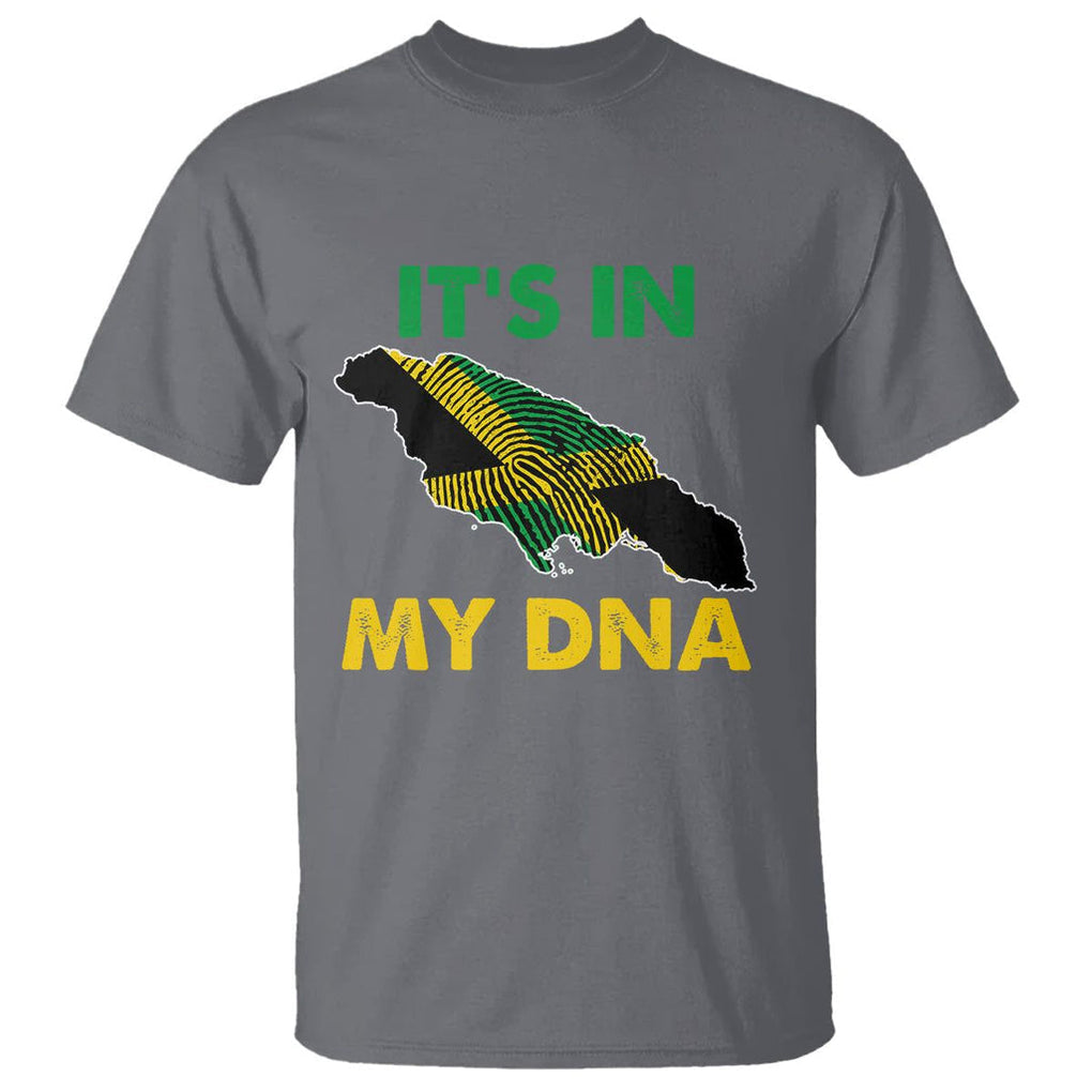It's In My DNA Proud Jamaican Flag Map Jamaica Reggae T Shirt TS02 Charcoal Printyourwear