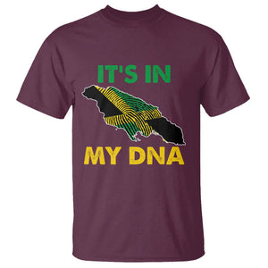 It's In My DNA Proud Jamaican Flag Map Jamaica Reggae T Shirt TS02 Maroon Printyourwear