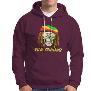 Wah Gwaan Jamaican Skull Pride Jamaica Flag Reggae Vacation Hoodie TS02 Maroon Printyourwear