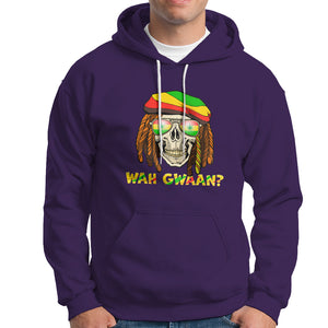 Wah Gwaan Jamaican Skull Pride Jamaica Flag Reggae Vacation Hoodie TS02 Purple Printyourwear