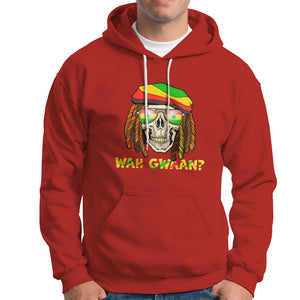 Wah Gwaan Jamaican Skull Pride Jamaica Flag Reggae Vacation Hoodie TS02 Red Printyourwear