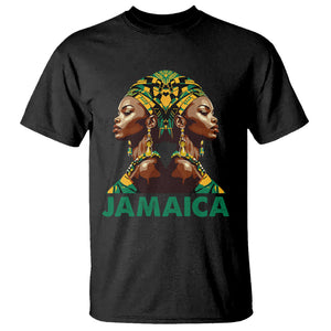 Jamaican Black Girls Melanin Queen Jamaica Flag Hair Womens T Shirt TS02 Black Printyourwear