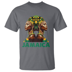 Jamaican Black Girls Melanin Queen Jamaica Flag Hair Womens T Shirt TS02 Charcoal Printyourwear