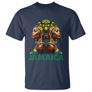 Jamaican Black Girls Melanin Queen Jamaica Flag Hair Womens T Shirt TS02 Navy Printyourwear