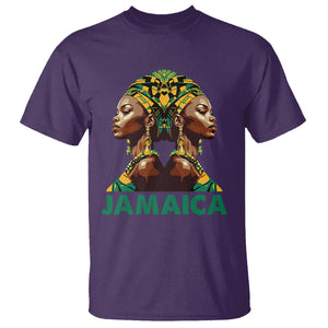 Jamaican Black Girls Melanin Queen Jamaica Flag Hair Womens T Shirt TS02 Purple Printyourwear