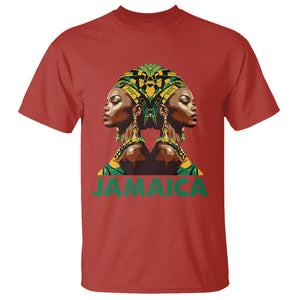 Jamaican Black Girls Melanin Queen Jamaica Flag Hair Womens T Shirt TS02 Red Printyourwear