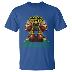 Jamaican Black Girls Melanin Queen Jamaica Flag Hair Womens T Shirt TS02 Royal Blue Printyourwear