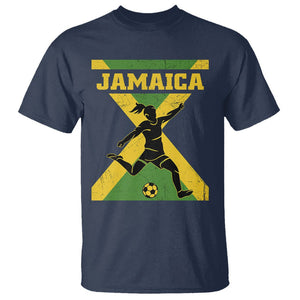 Jamaica Women Football T Shirt Jamaican Flag Girls Soccer Futbol Fan Lover TS02 Navy Printyourwear