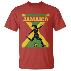 Jamaica Women Football T Shirt Jamaican Flag Girls Soccer Futbol Fan Lover TS02 Red Printyourwear