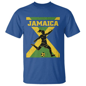 Jamaica Women Football T Shirt Jamaican Flag Girls Soccer Futbol Fan Lover TS02 Royal Blue Printyourwear