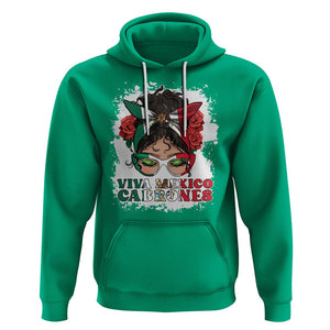 Mexican Independence Day Hoodie Viva Mexico Cabrone Messy Bun Latino Hispanic Mexican Flag TS02 Irish Green Printyourwear